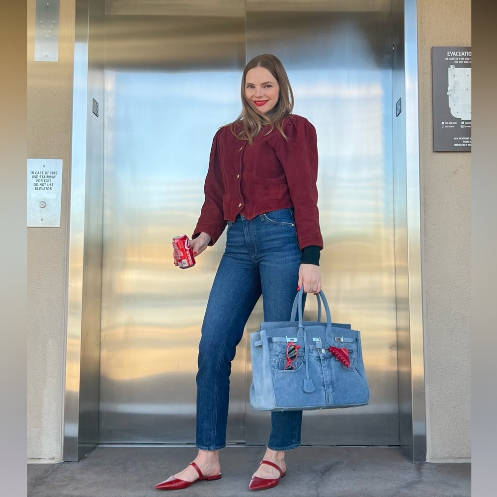Vintage Burgundy Suede Jacket Blazer